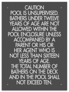 Ontario CA Unsupervised Pool >93m2 Sign